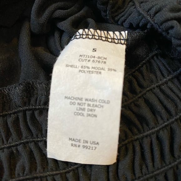 Moa Moa Black Cropped Long Sleeve Top SZ S - Picture 3 of 3